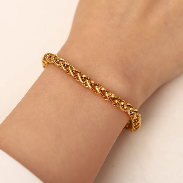 Unique Heavy Chained Gold Plated Bracelet